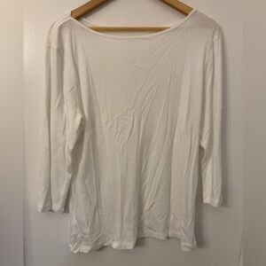 NWOT Caslon slub tunic tee 3/4 sleeve white.